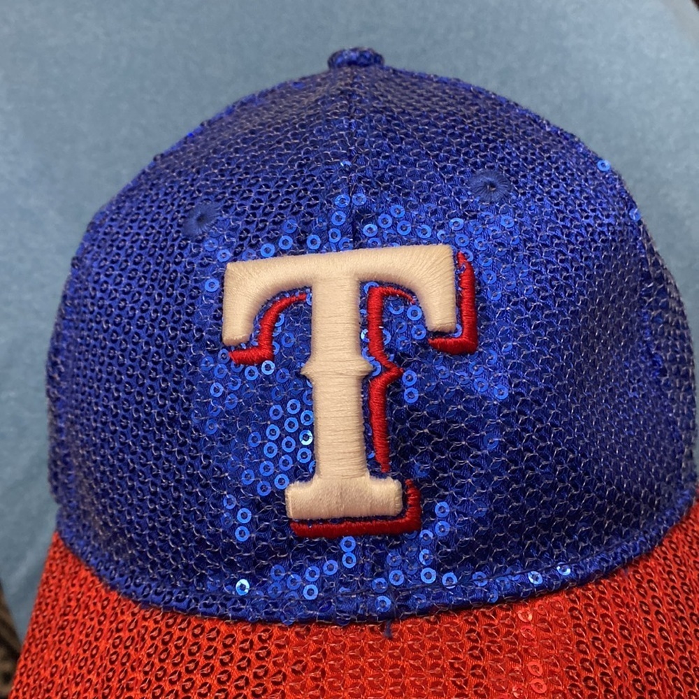 Texas Rangers Victoria’s Secret PINK Sequin Sequence Bling Sparkle Baseball Cap - Picture 12 of 13